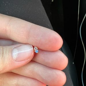 WWAKE Two-Step Flat Back SINGLE Stud Earring